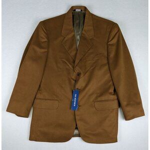 Hunt Valley Men's Blazer Size 39R Tan Brown Microfiber Faux Suede Vintage